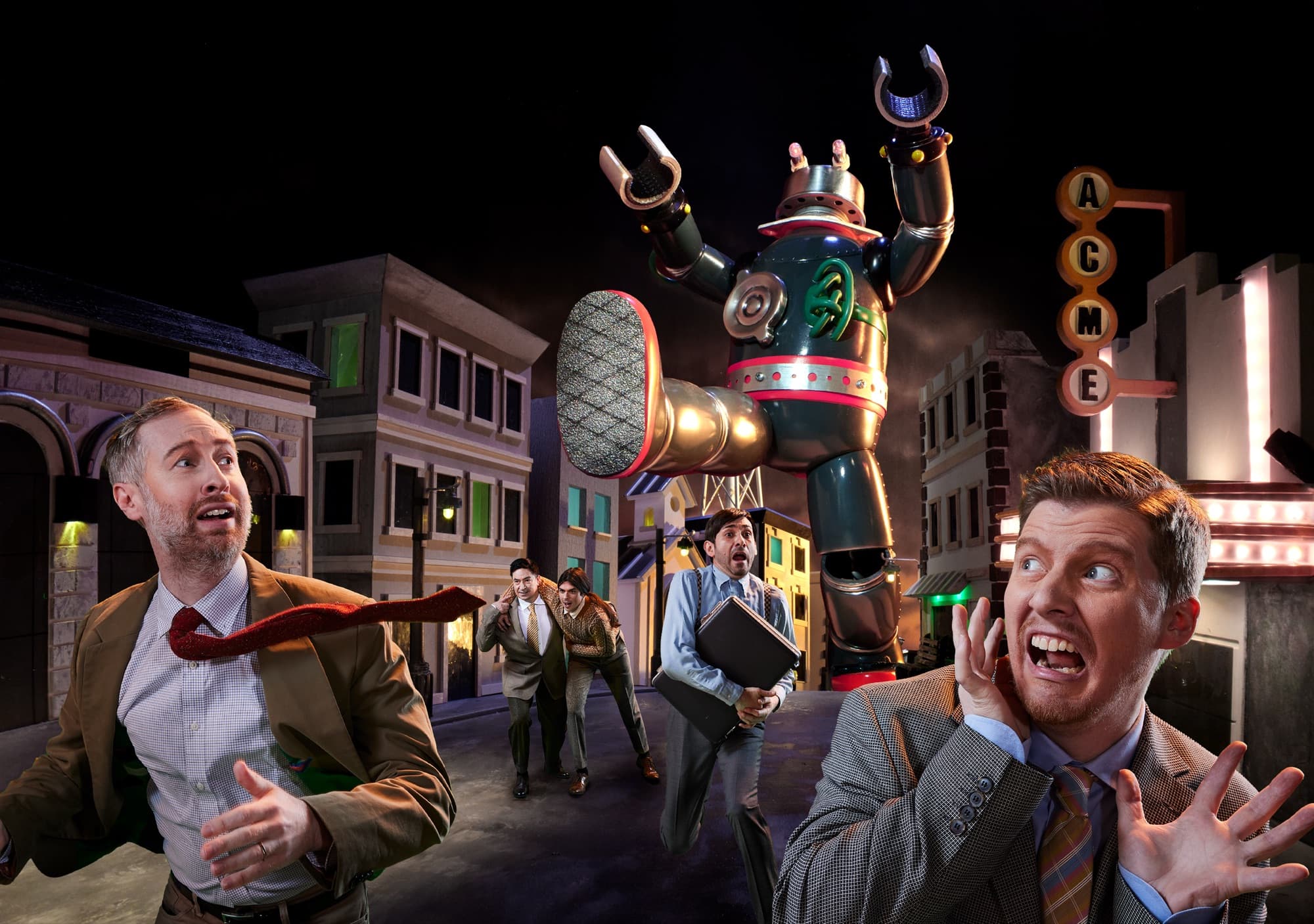 Giant robot attacks the city