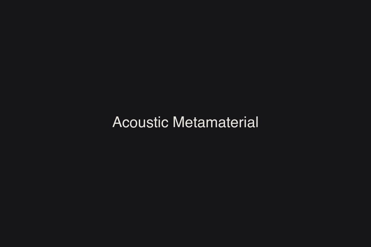 Acoustic Metamaterial