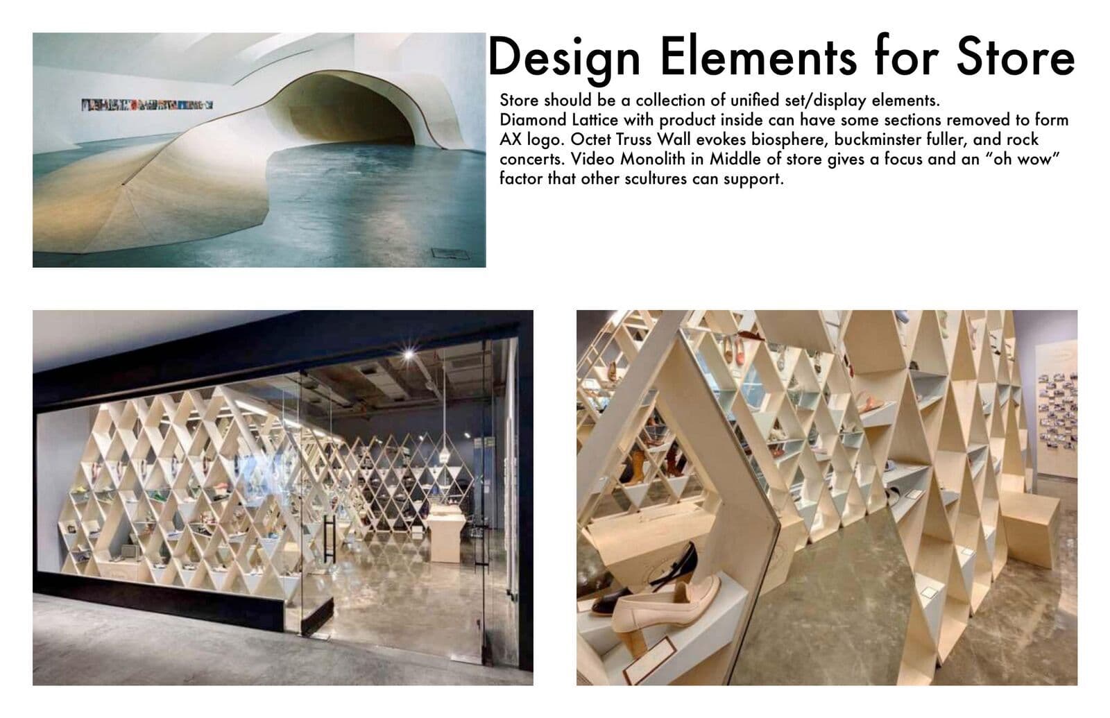 Design elements — diamond lattice, octet truss