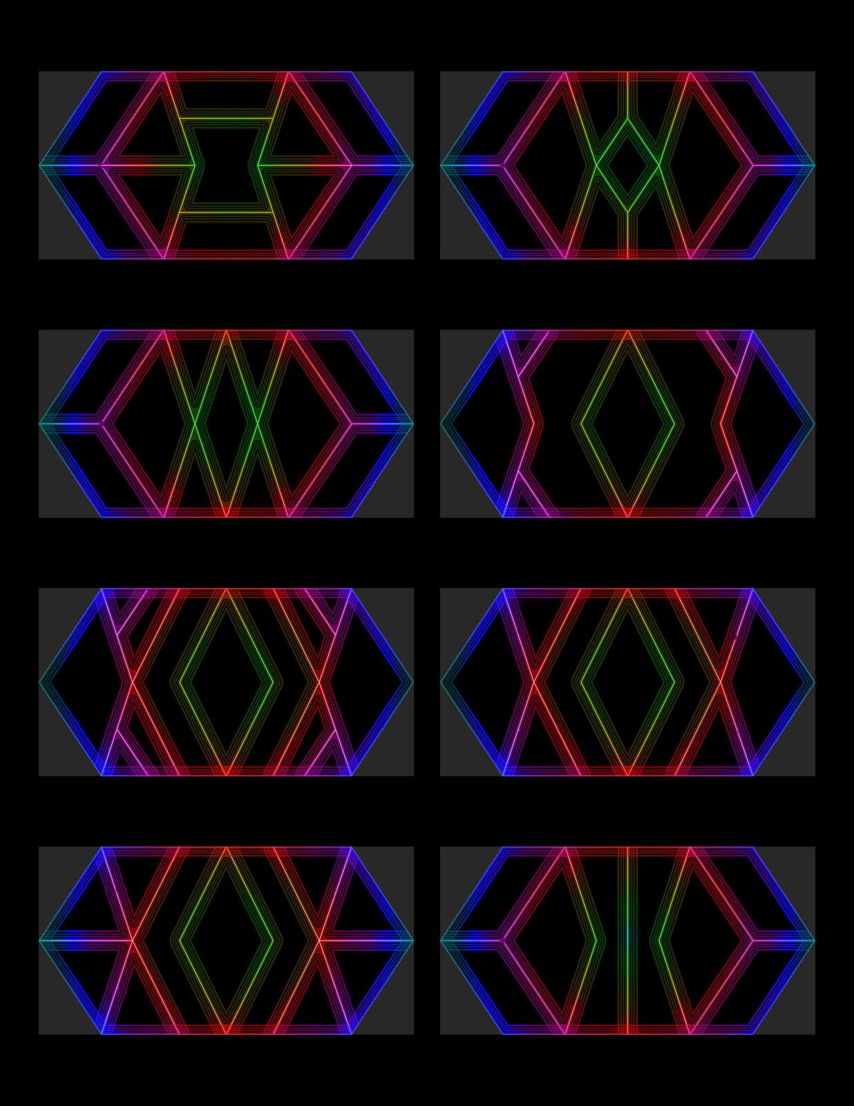 LED pattern studies — hexagonal rotations