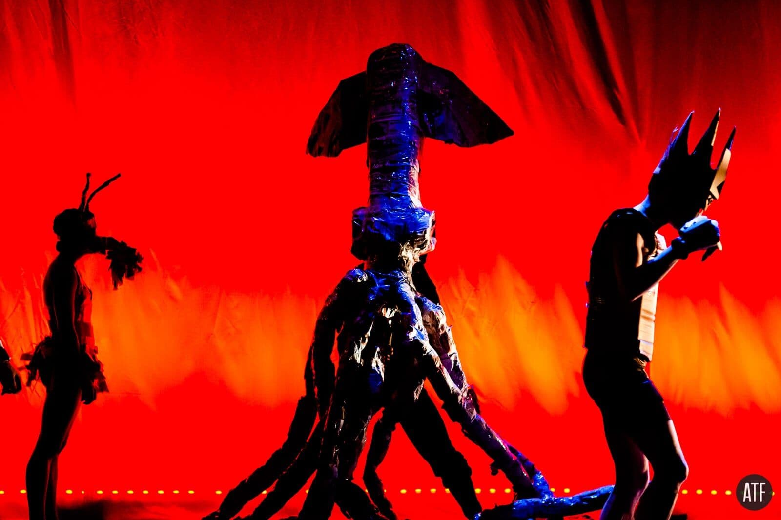 Red light on performer