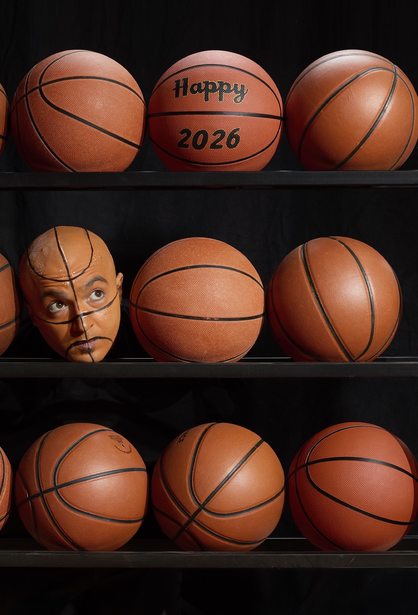 Happy 2026 — basketball postcard