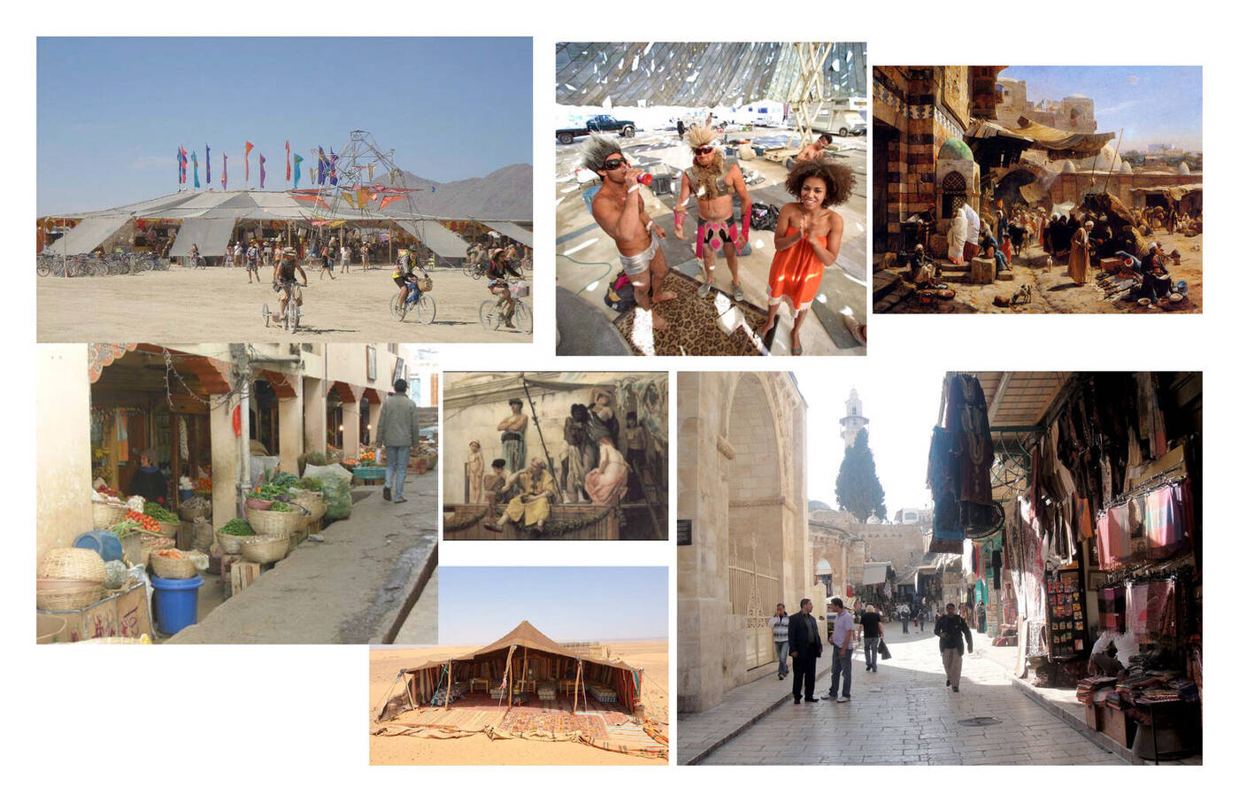 Desert marketplace — Burning Man and souks