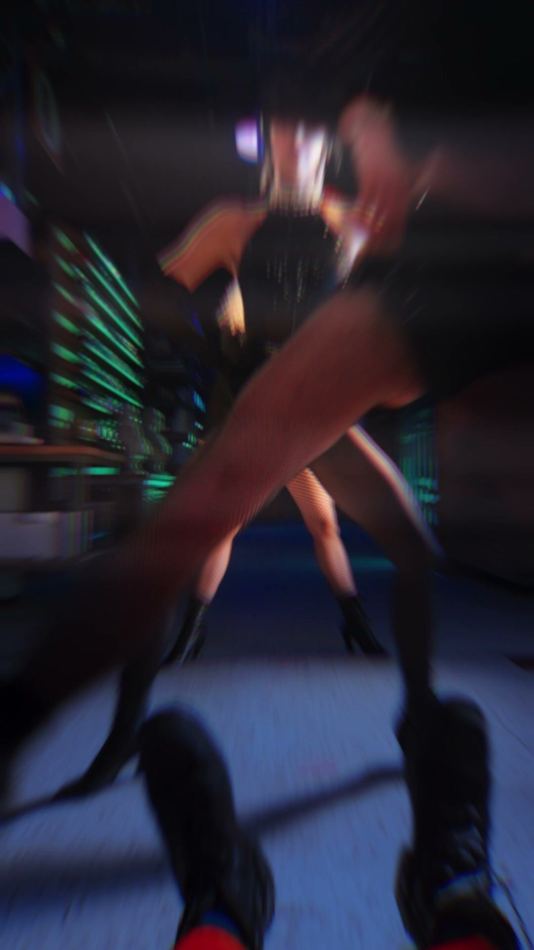 Motion blur — dancer in green light