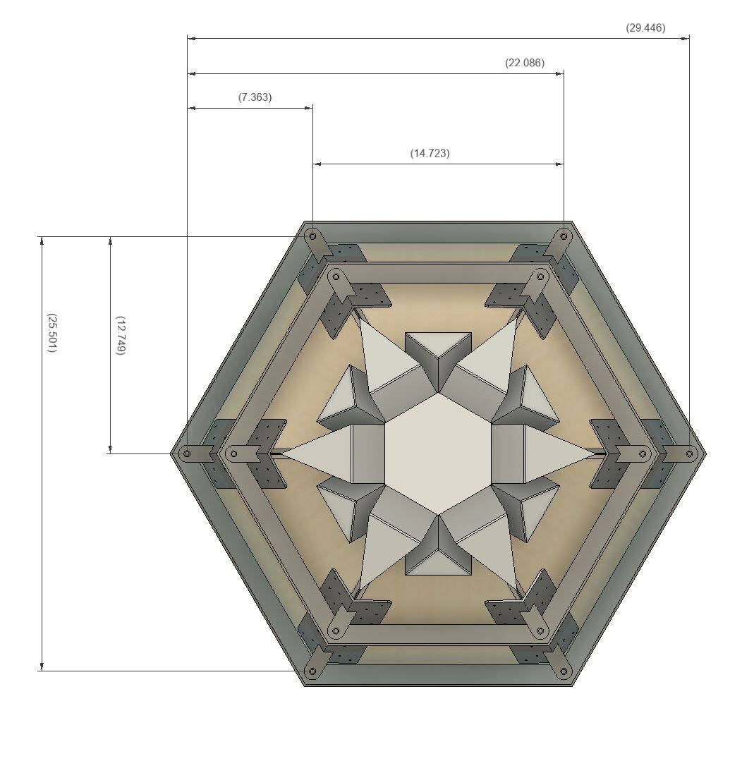 Plan — top view with mirror arrangement
