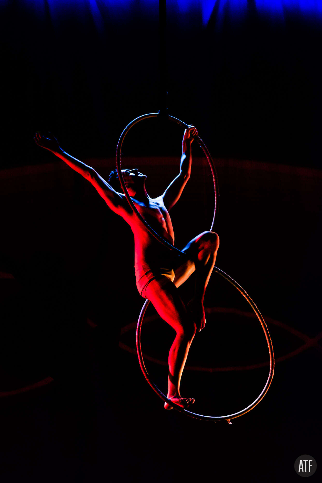 Colored light on performer